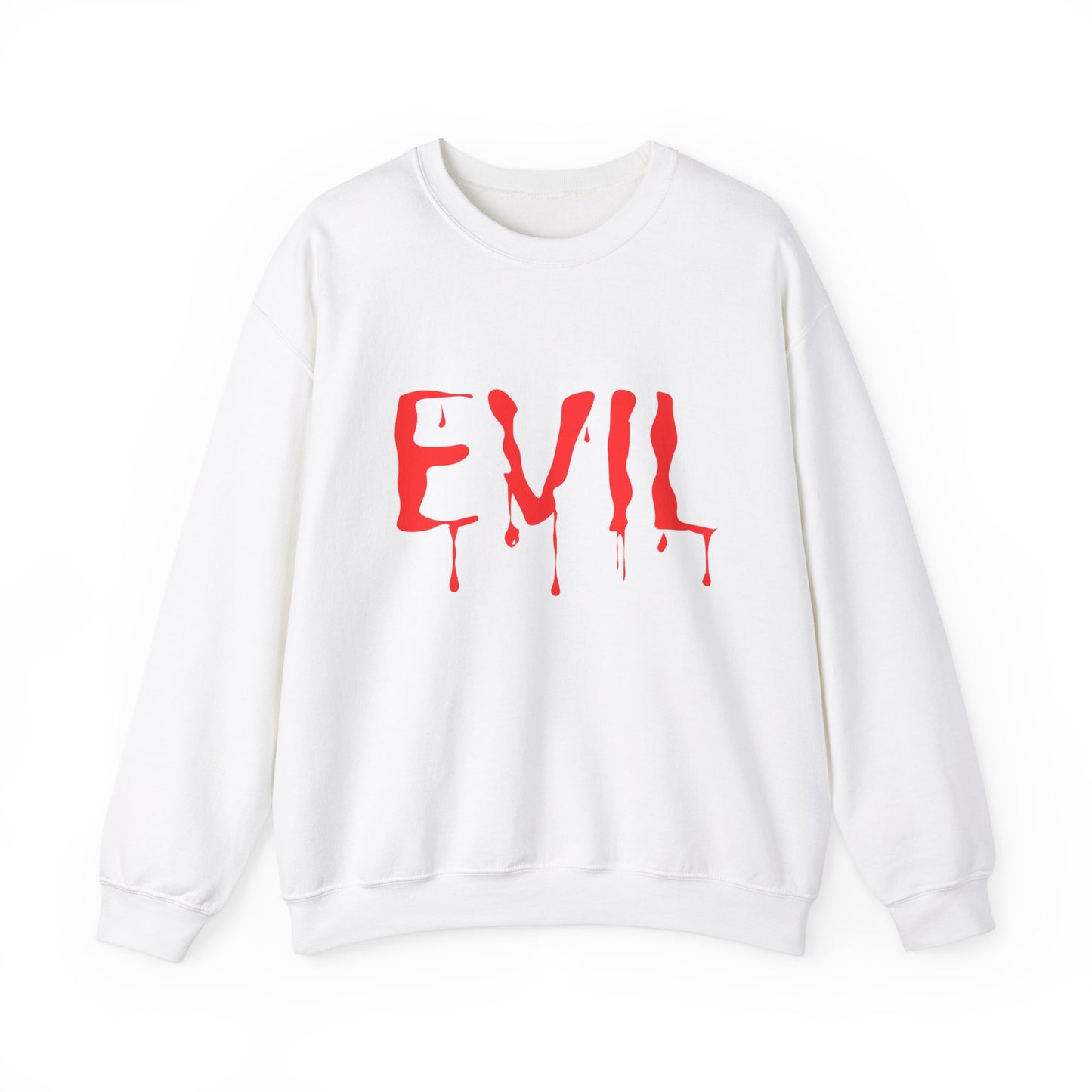 Evil Crewneck Sweatshirt Spooky Halloween Apparel for Edgy Fall Fashion