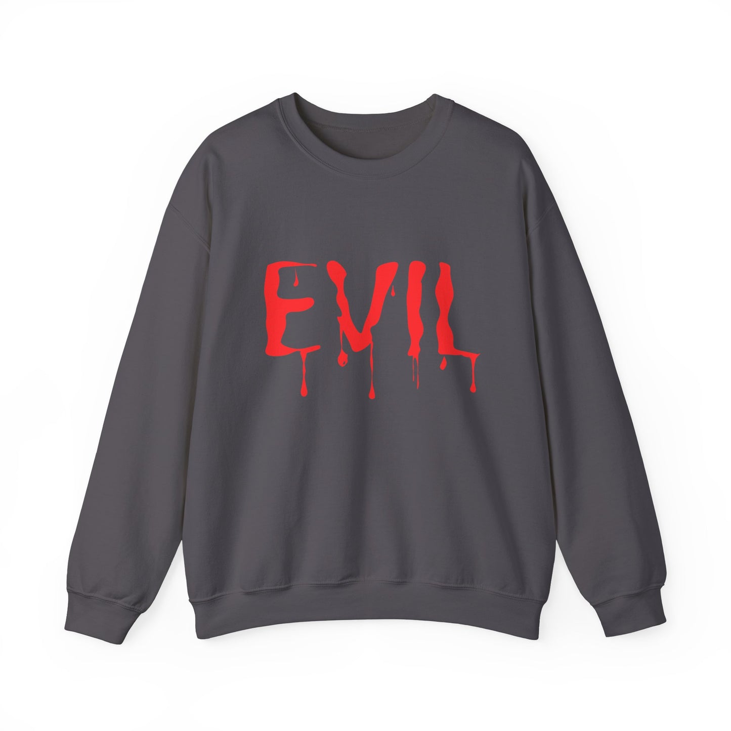 Evil Crewneck Sweatshirt Spooky Halloween Apparel for Edgy Fall Fashion