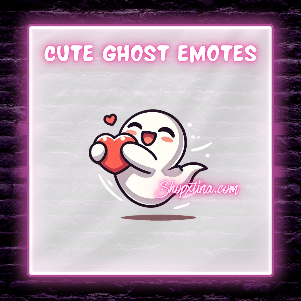 Halloween Ghost Emote Set for Twitch & Discord – Cute Ghost Emotes | Hype, Love, Raid, BRB & More