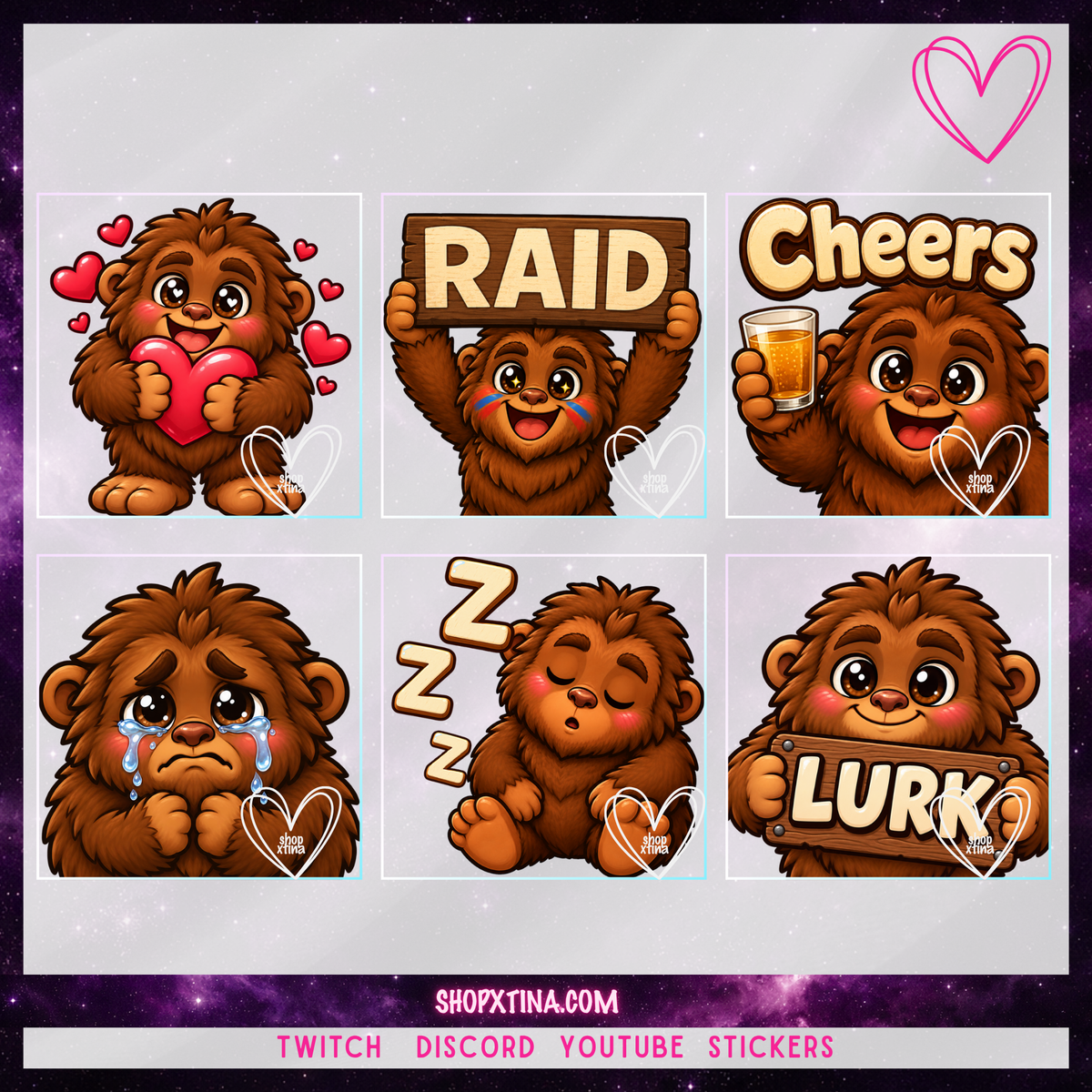 Big Feet, Bigger Reactions! Bigfoot Emote Set | Discord, Twitch, Youtube, OBS, Streamlabs | Hype, Love, Lurk, Raid, Cheers & More | Great For Streamers