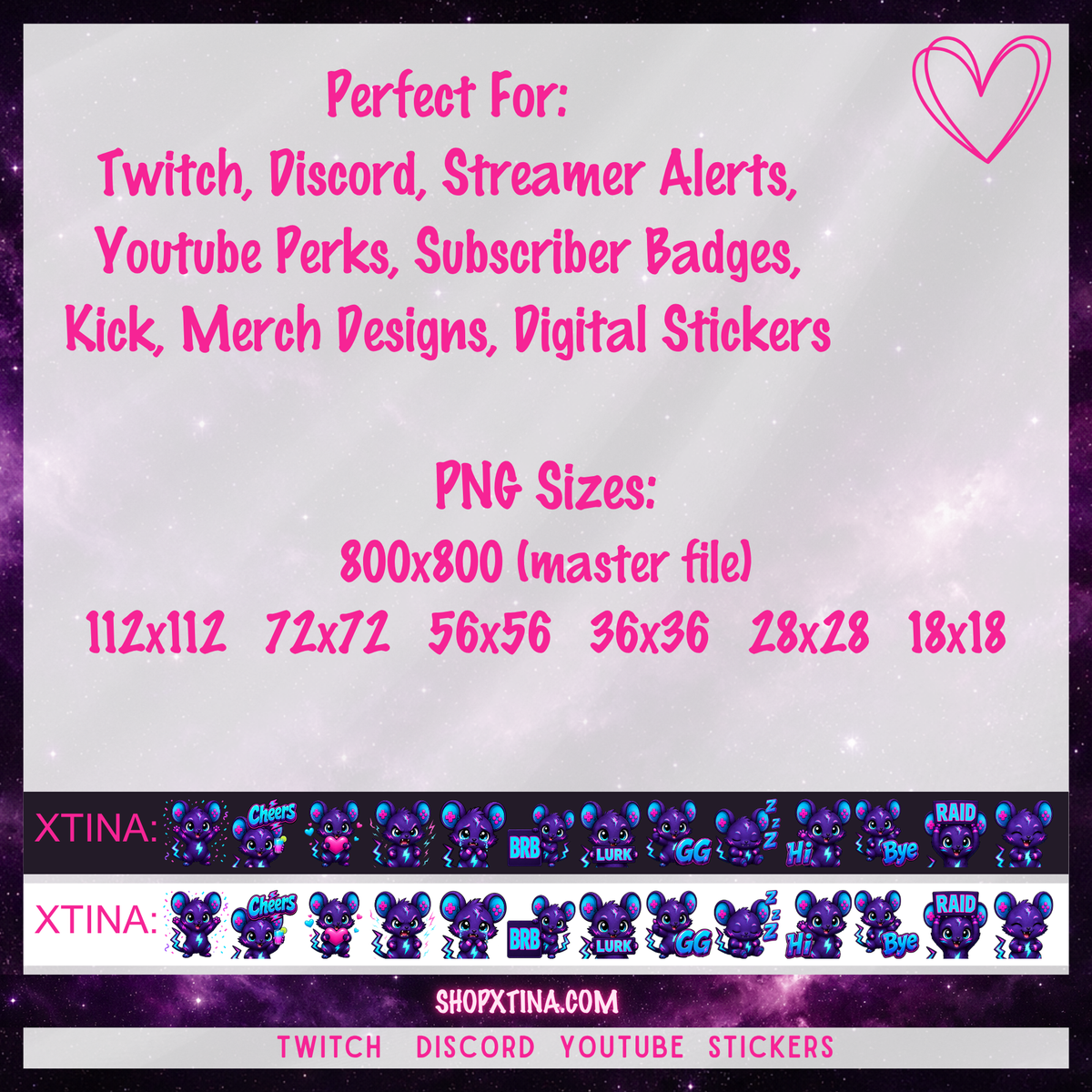 Electric Gamer Mouse Emotes | Discord, Twitch, Youtube, OBS, Streamlabs | Hype, Love, Lurk, Raid, Cheers & More | Great For Streamers
