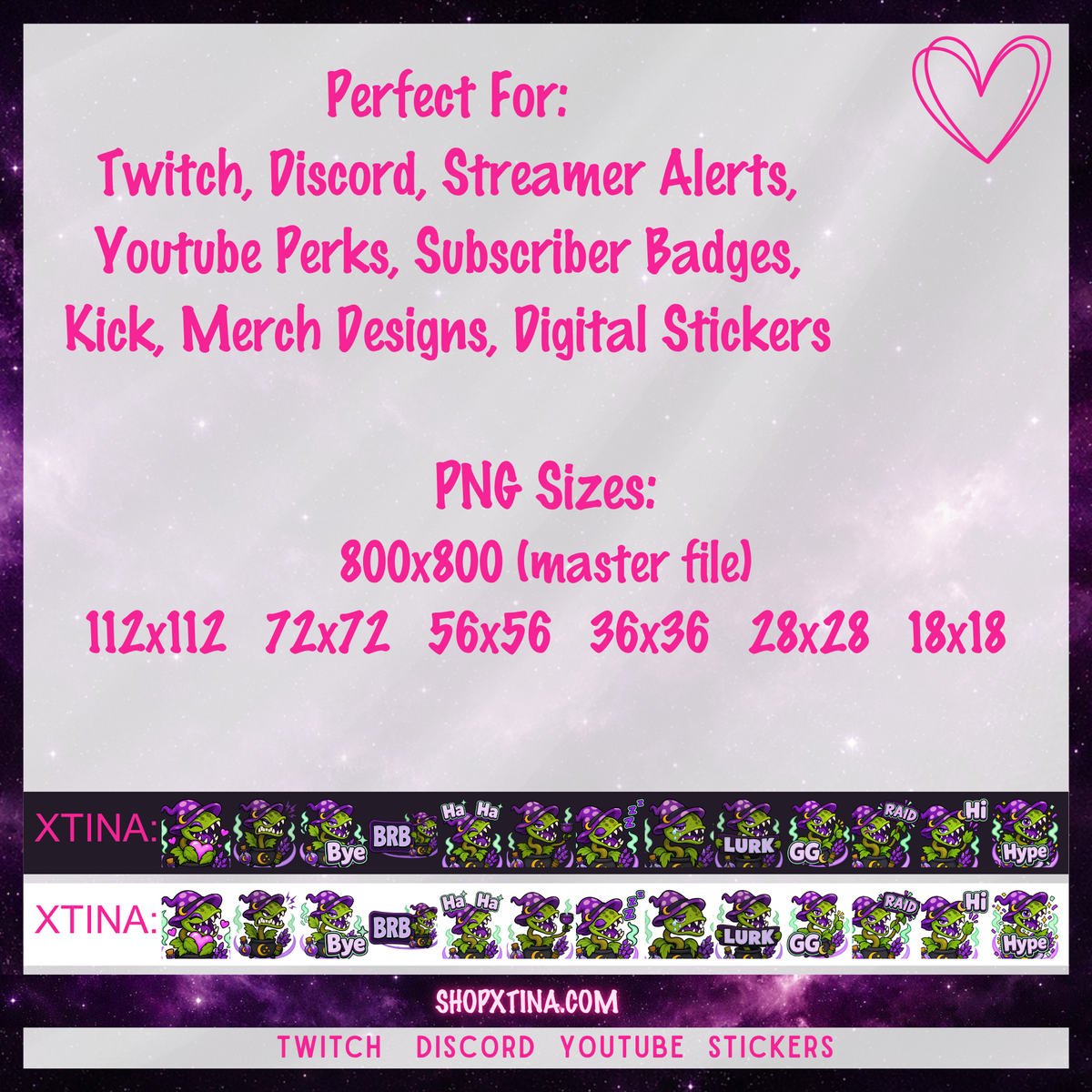 Witchy Venus Flytrap Emotes | Discord, Twitch, Youtube, OBS, Streamlabs | Hype, Love, Lurk, Raid, Cheers & More | Great For Streamers