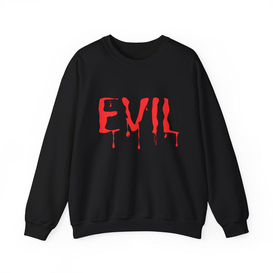 Evil Crewneck Sweatshirt Spooky Halloween Apparel for Edgy Fall Fashion